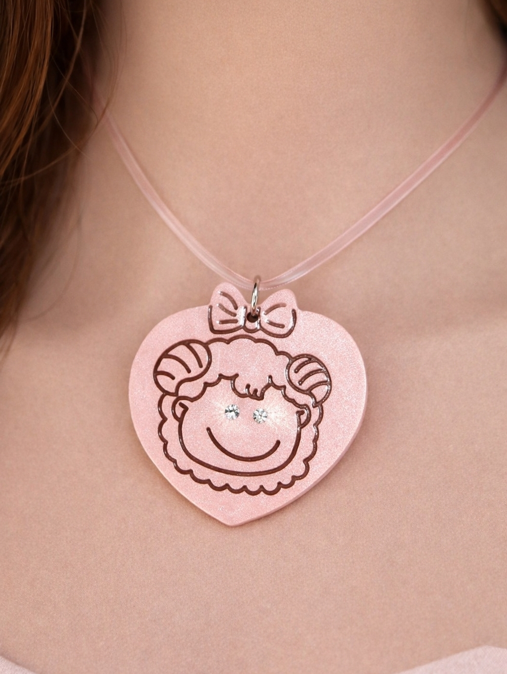 The Ram (Aries) March 21– April 19 Pink Zodiac Pendant Rubber Cord Necklace